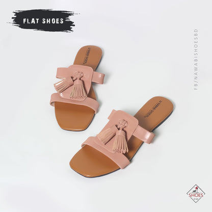 Dark Brown Slip On Women's Flat Sandals-Nawabi Shoes BD