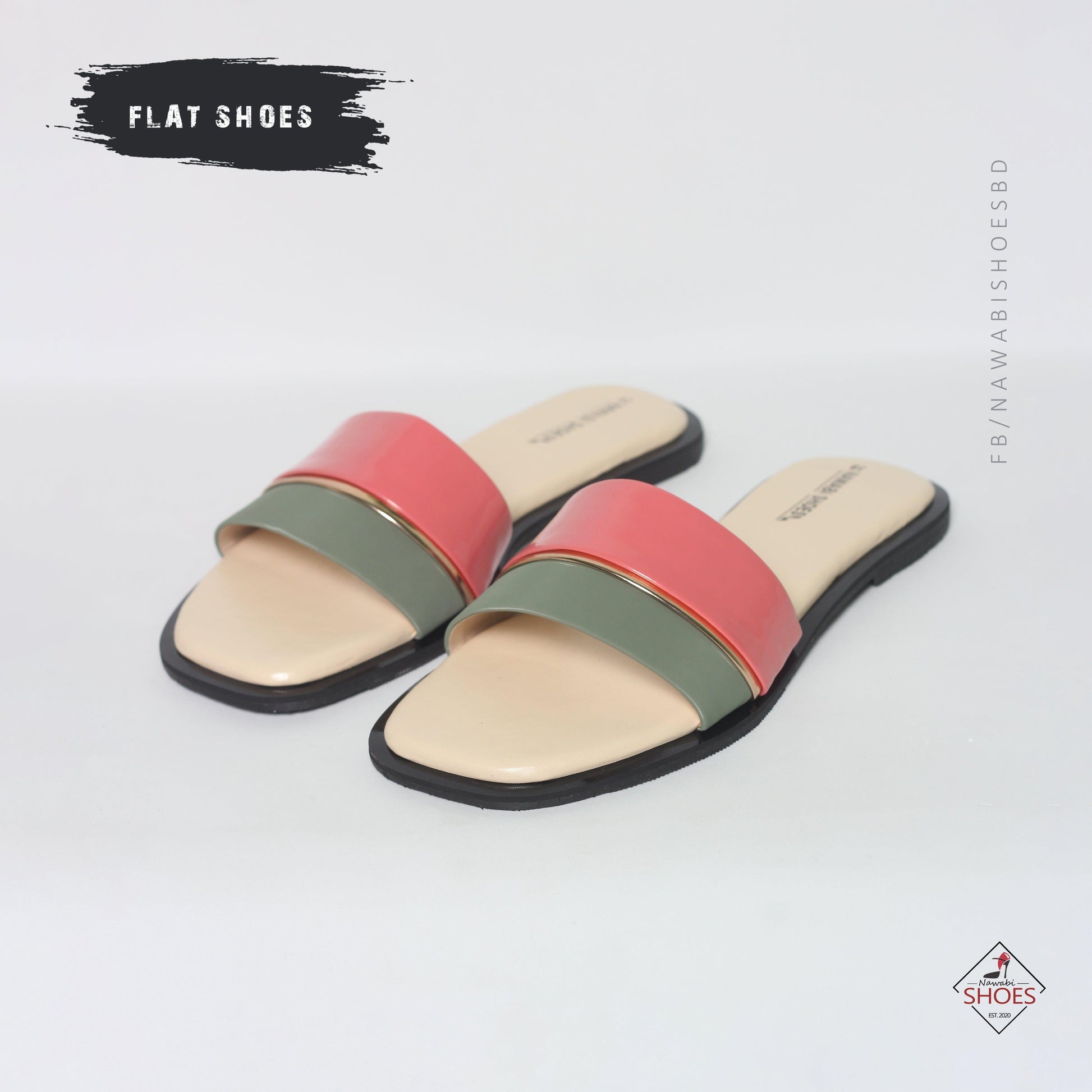 Green Everyday Open Strap Women's Flat Sandals-Nawabi Shoes BD