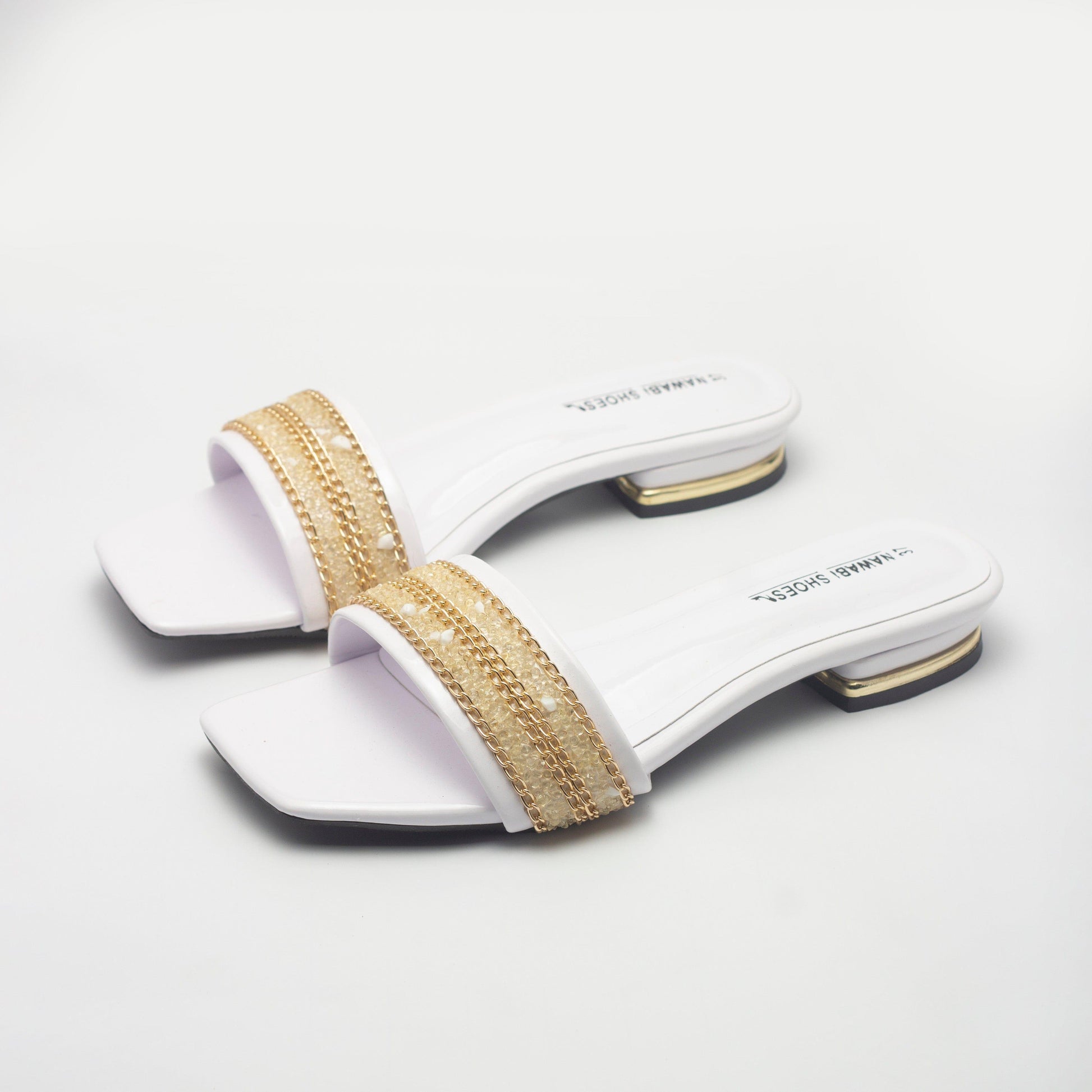 White Everyday Slide Women's Flat Sandals-Nawabi Shoes BD