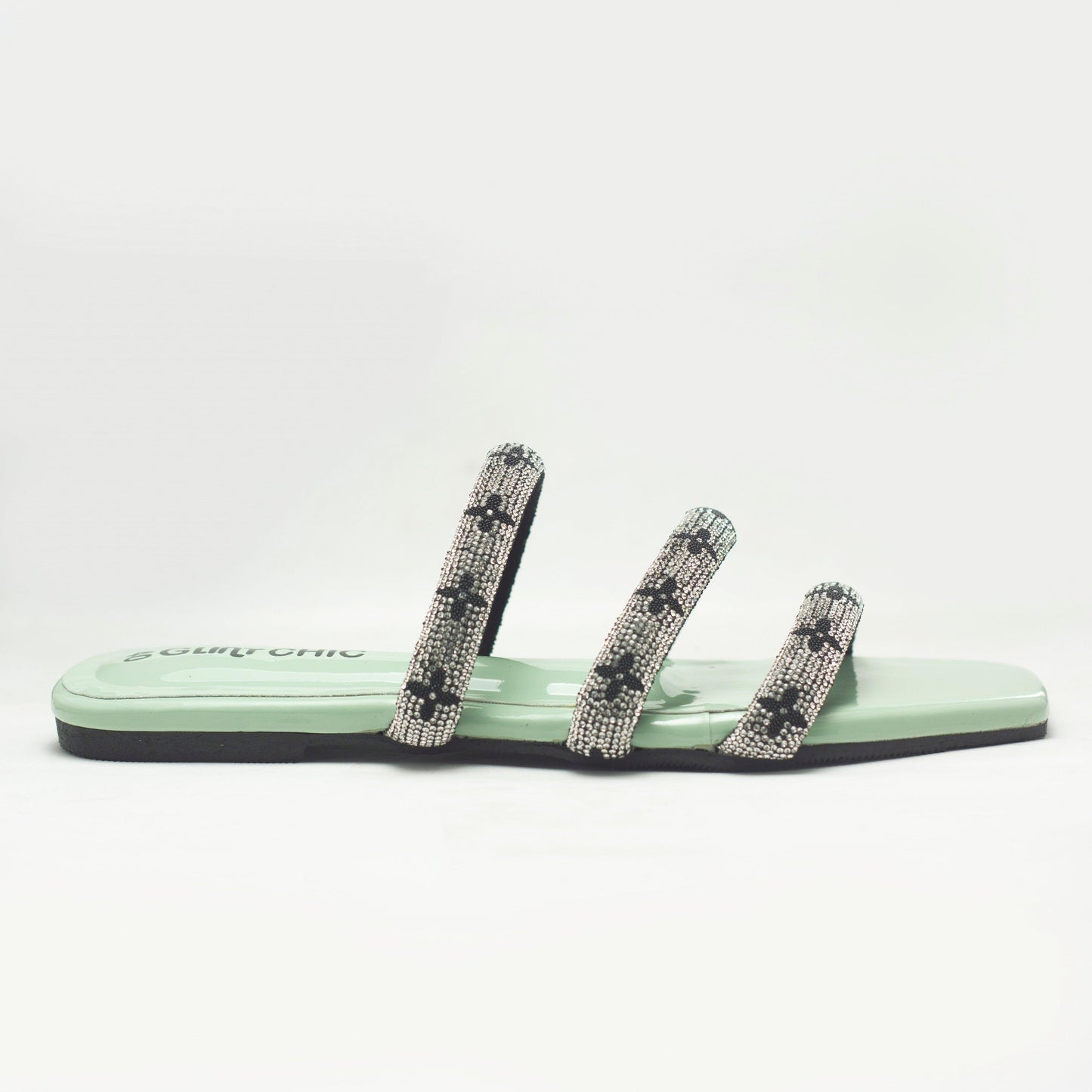 Dark Sea Green Strappy Women's Flat Sandals-Nawabi Shoes BD