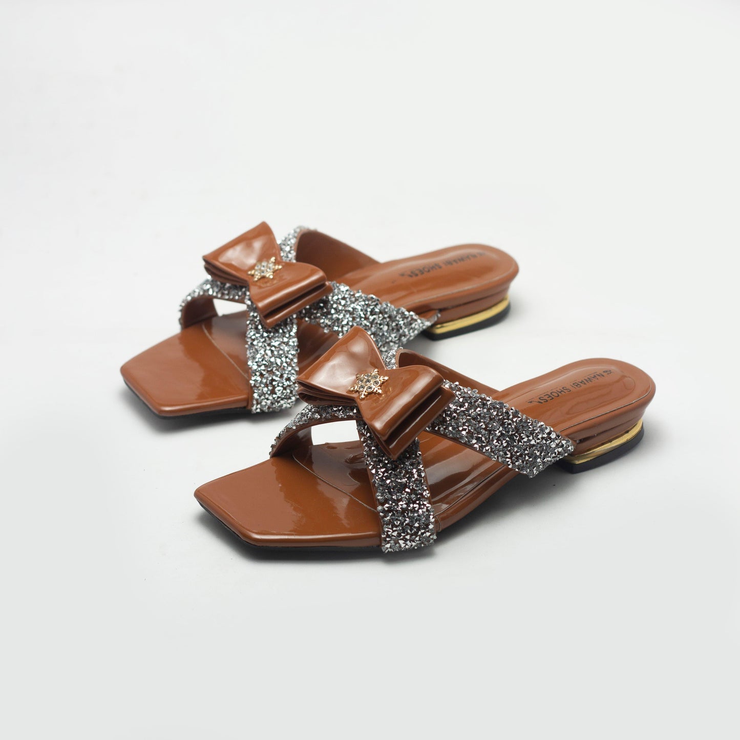 Brown Cross Strappy Women's Flat Sandals- Nawabi Shoes BD