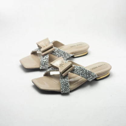 Cream Cross Strappy Women's Flat Sandals- Nawabi Shoes BD