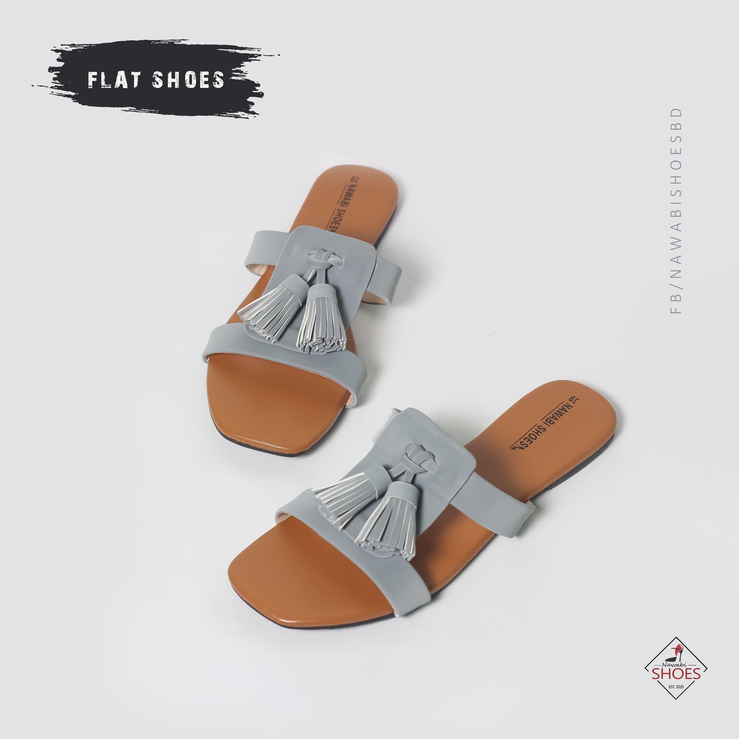 Slate Gray Women's Flat Sandals-Nawabi Shoes BD