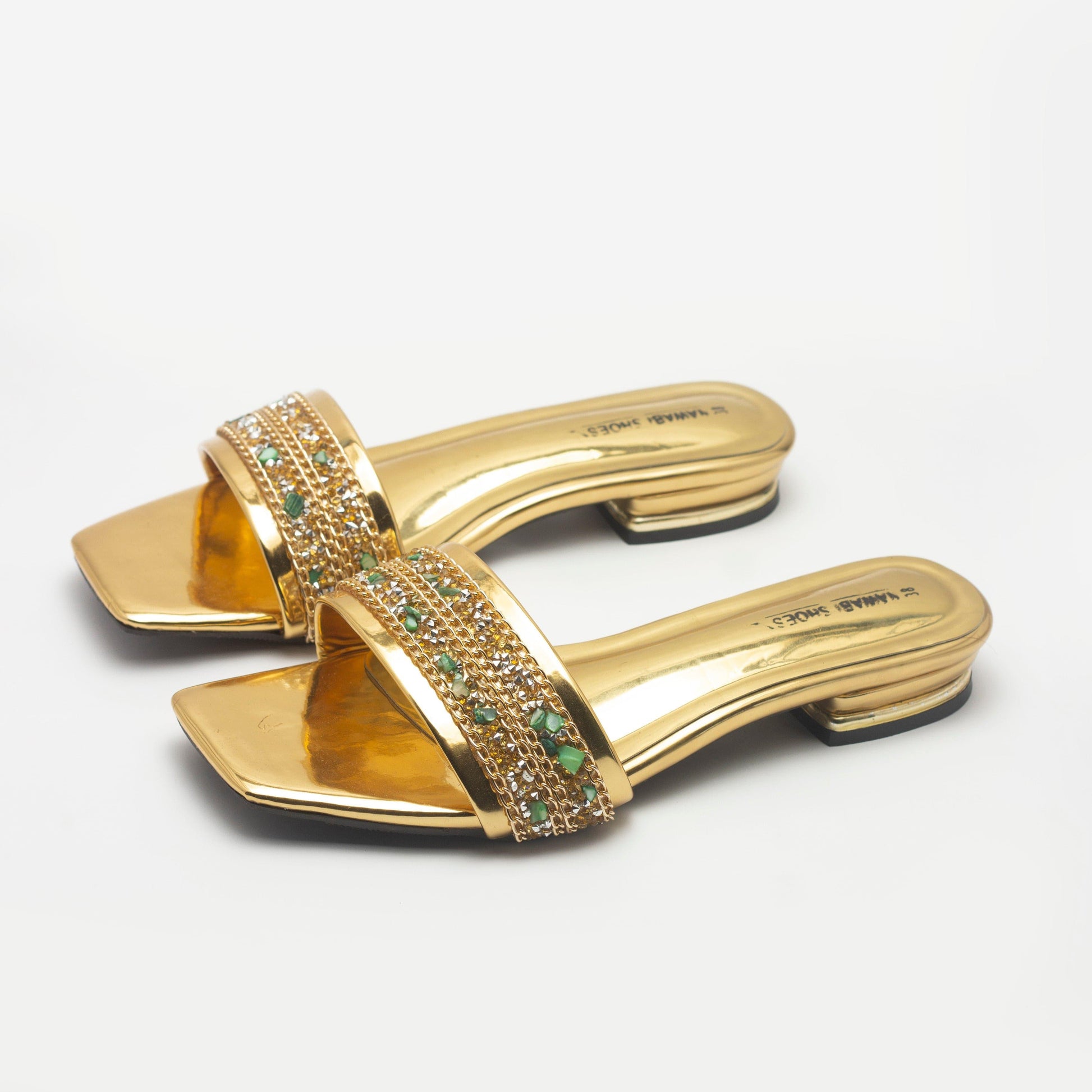 Gold Everyday Slide Women's Flat Sandals-Nawabi Shoes BD