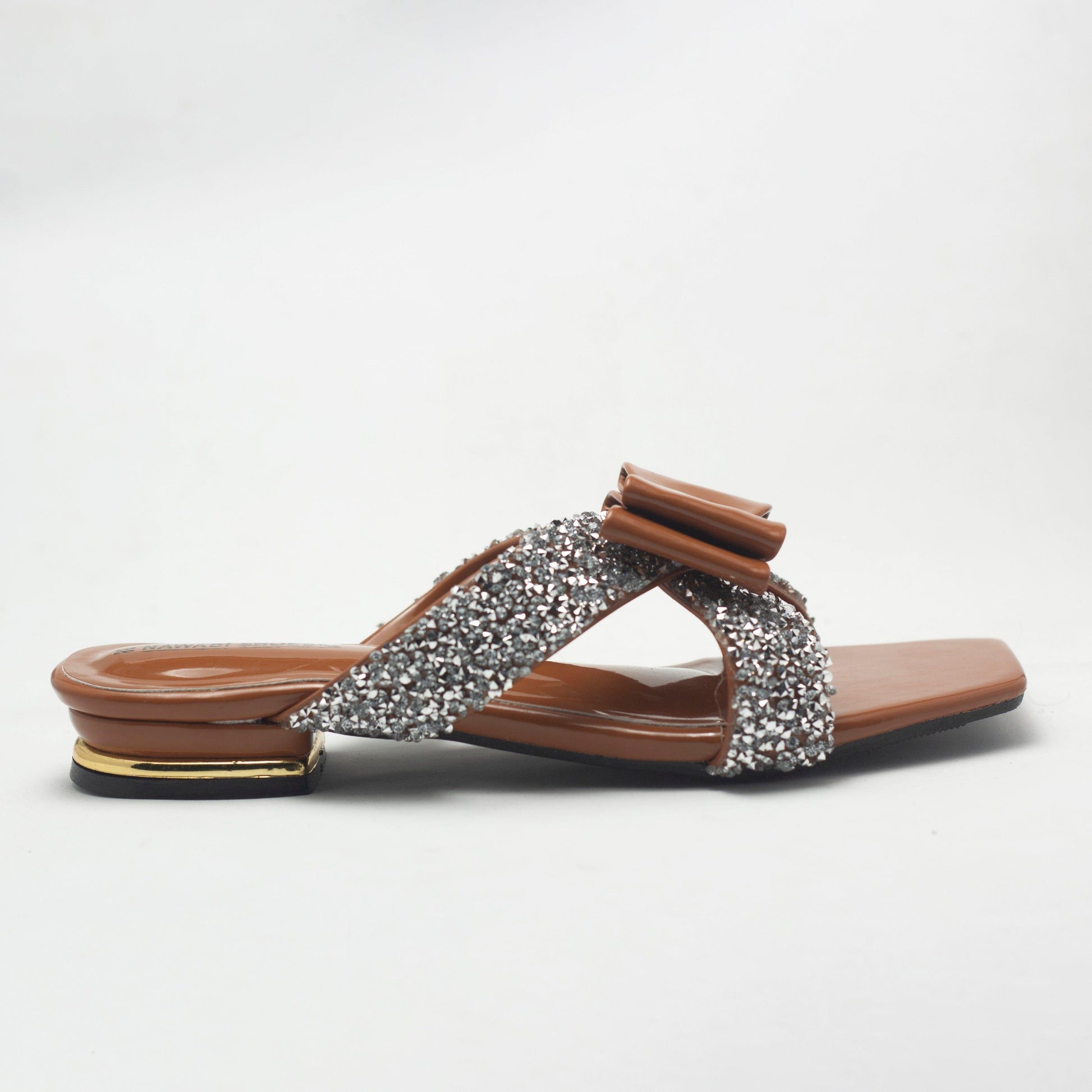 Brown Cross Strappy Women's Flat Sandals- Nawabi Shoes BD