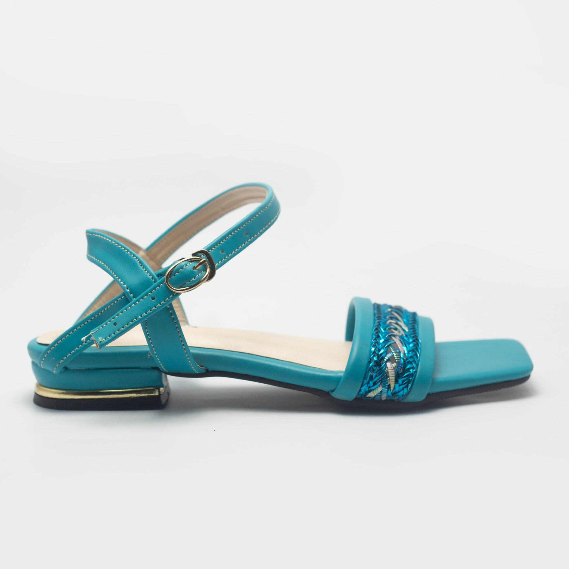 Sky Blue Latest Women's Flat Sandals-Nawabi Shoes BD