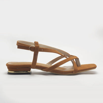 Brown Strappy Women's Flat Sandals-Nawabi Shoes BD