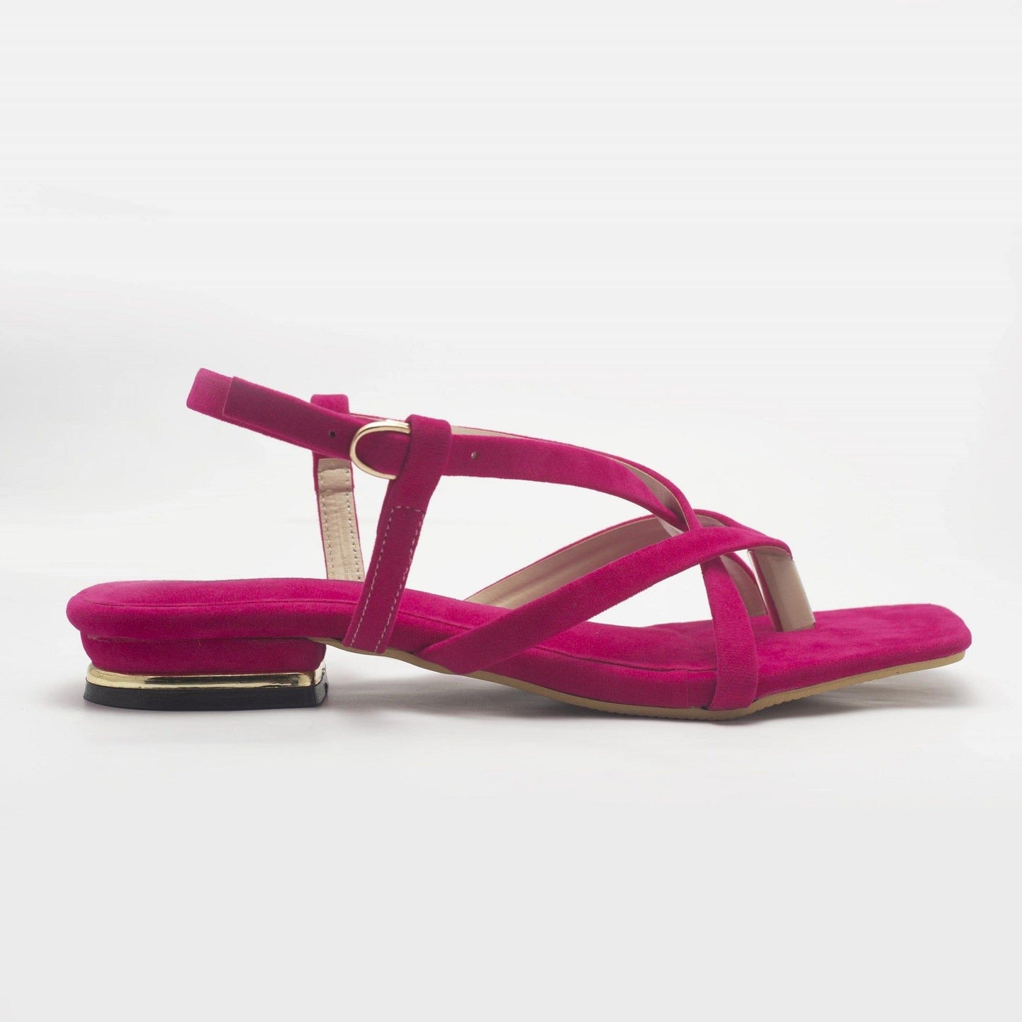 Hot Pink Strappy Women's Flat Sandals-Nawabi Shoes BD