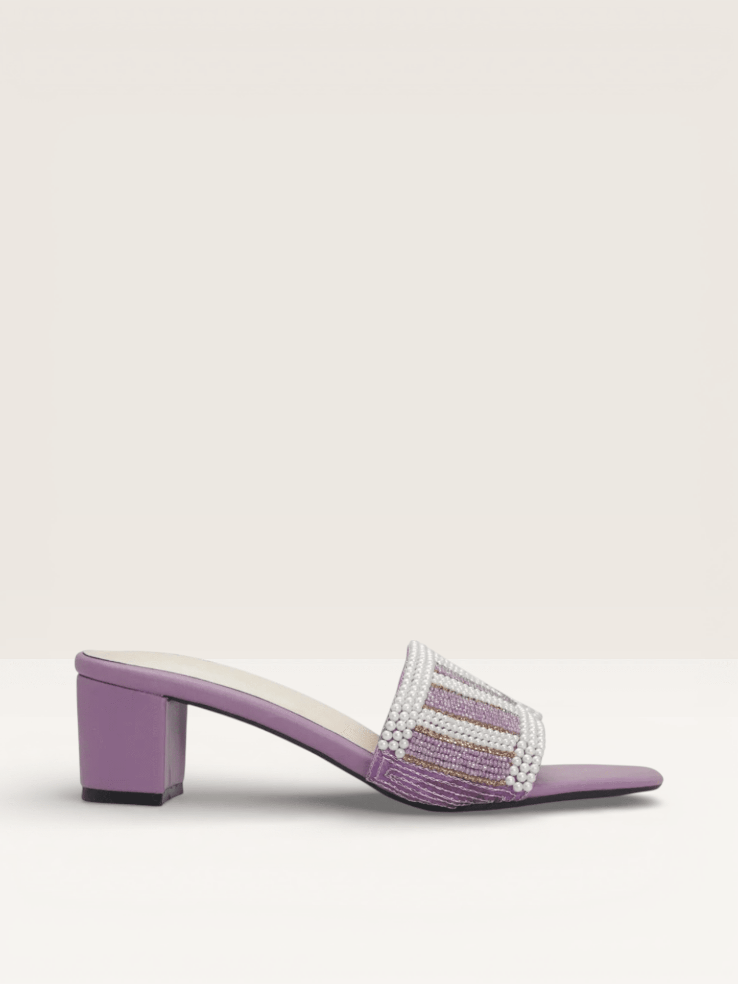 Women's Colorful Beaded Mules with Block Heel" - Nawabi Shoes BD - Nawabi Shoes BD