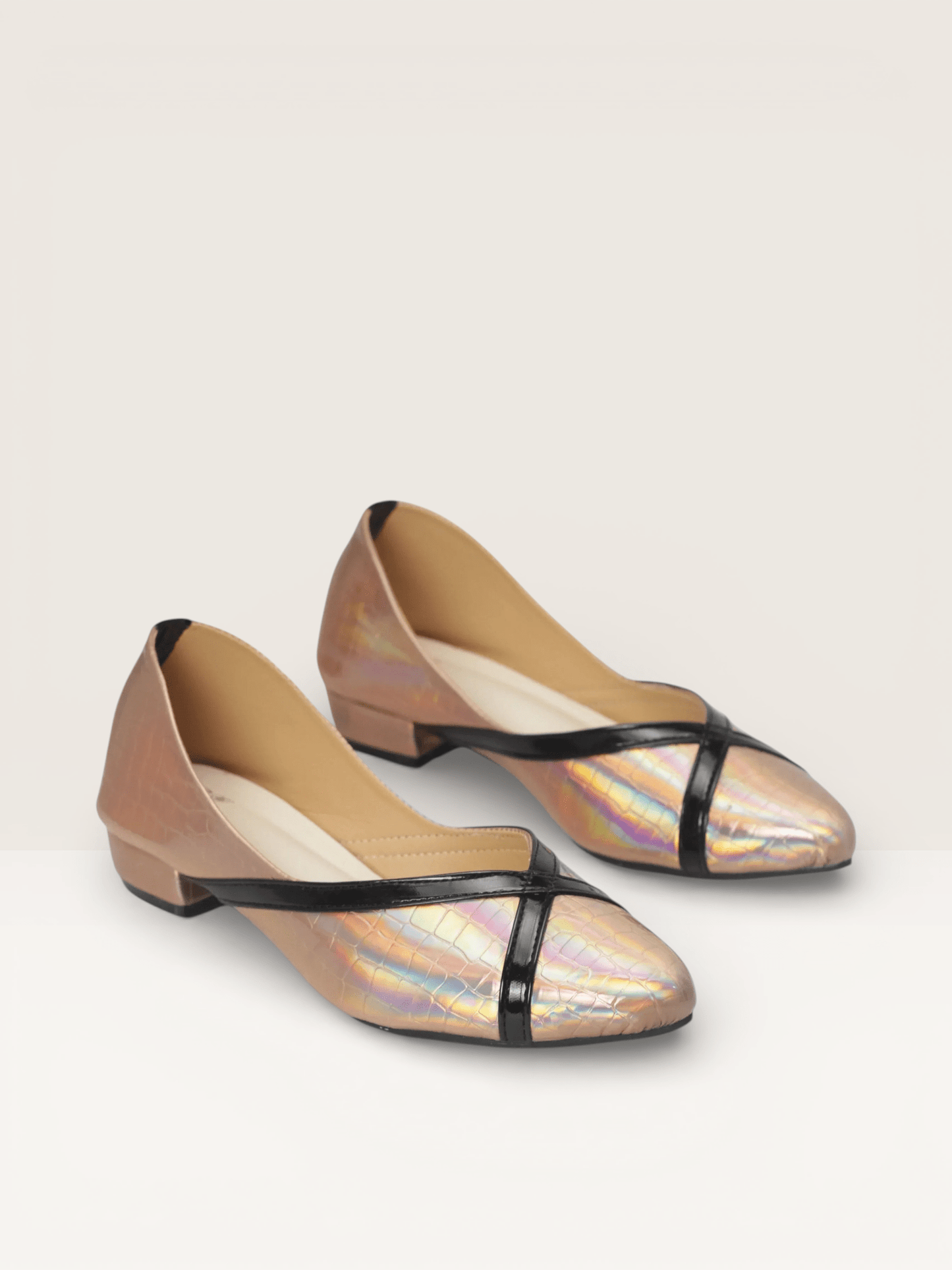Women's Low - Heel Pumps with Crossover Strap and Pointed Toe | Nawabi Shoes BD - Nawabi Shoes BD