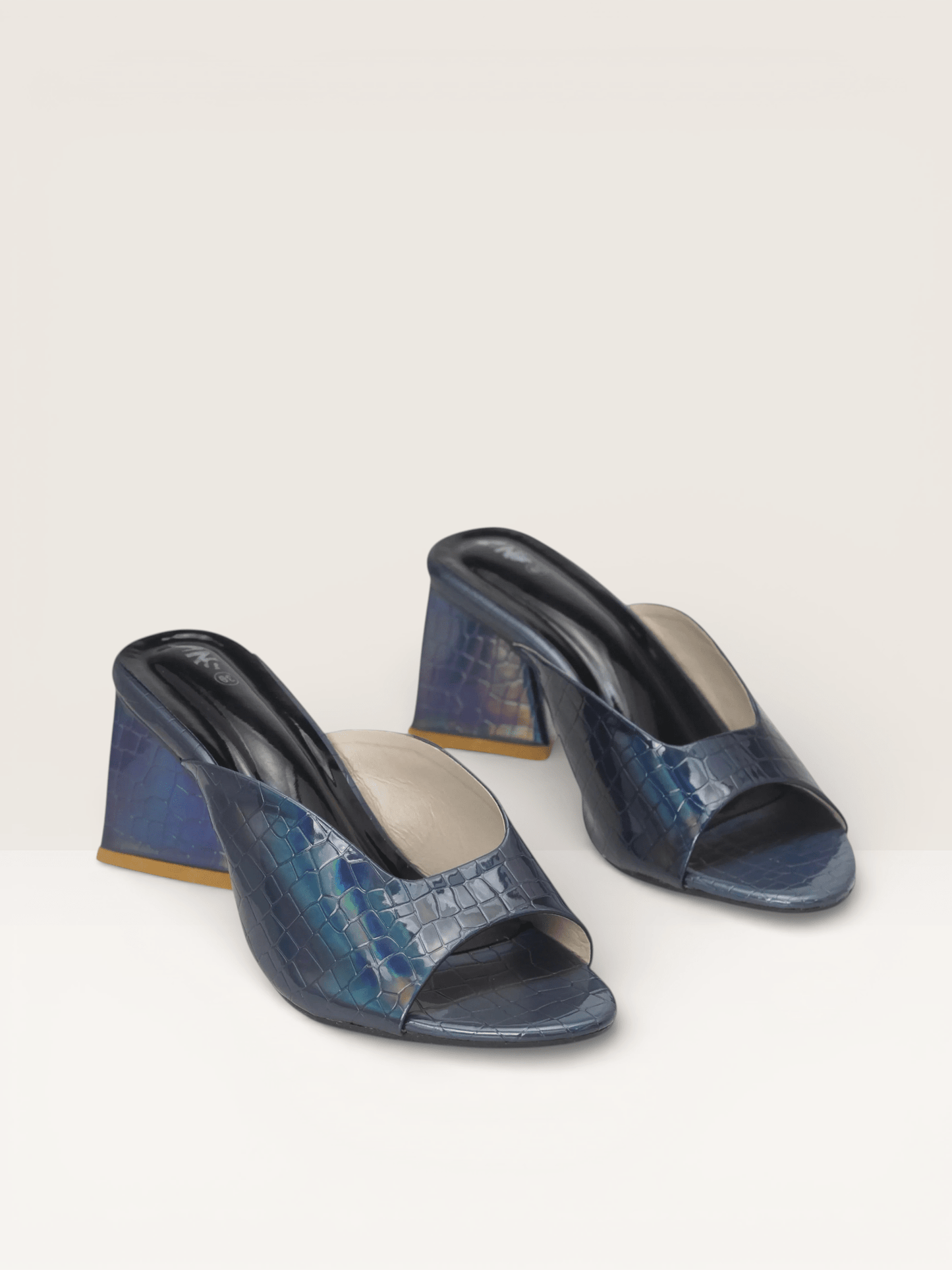 Women's Pink Mules with Croc - Embossed Texture and Block Heel | Nawabi Shoes BD - Nawabi Shoes BD