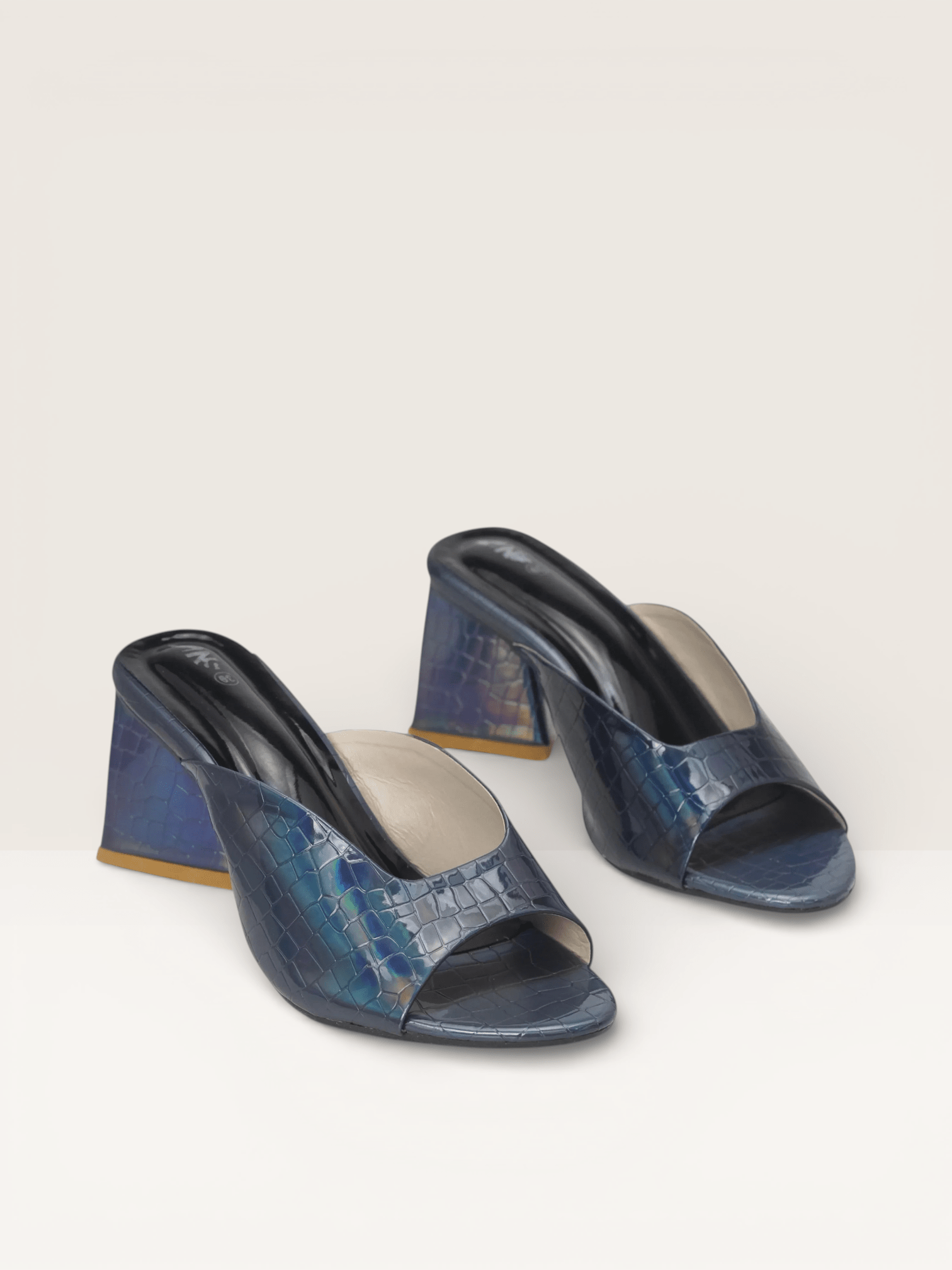 Women's Pink Mules with Croc - Embossed Texture and Block Heel | Nawabi Shoes BD - Nawabi Shoes BD