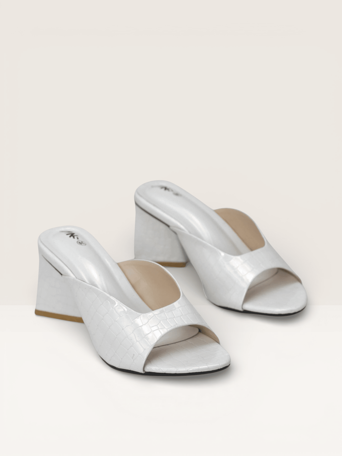 Women's Pink Mules with Croc - Embossed Texture and Block Heel | Nawabi Shoes BD - Nawabi Shoes BD