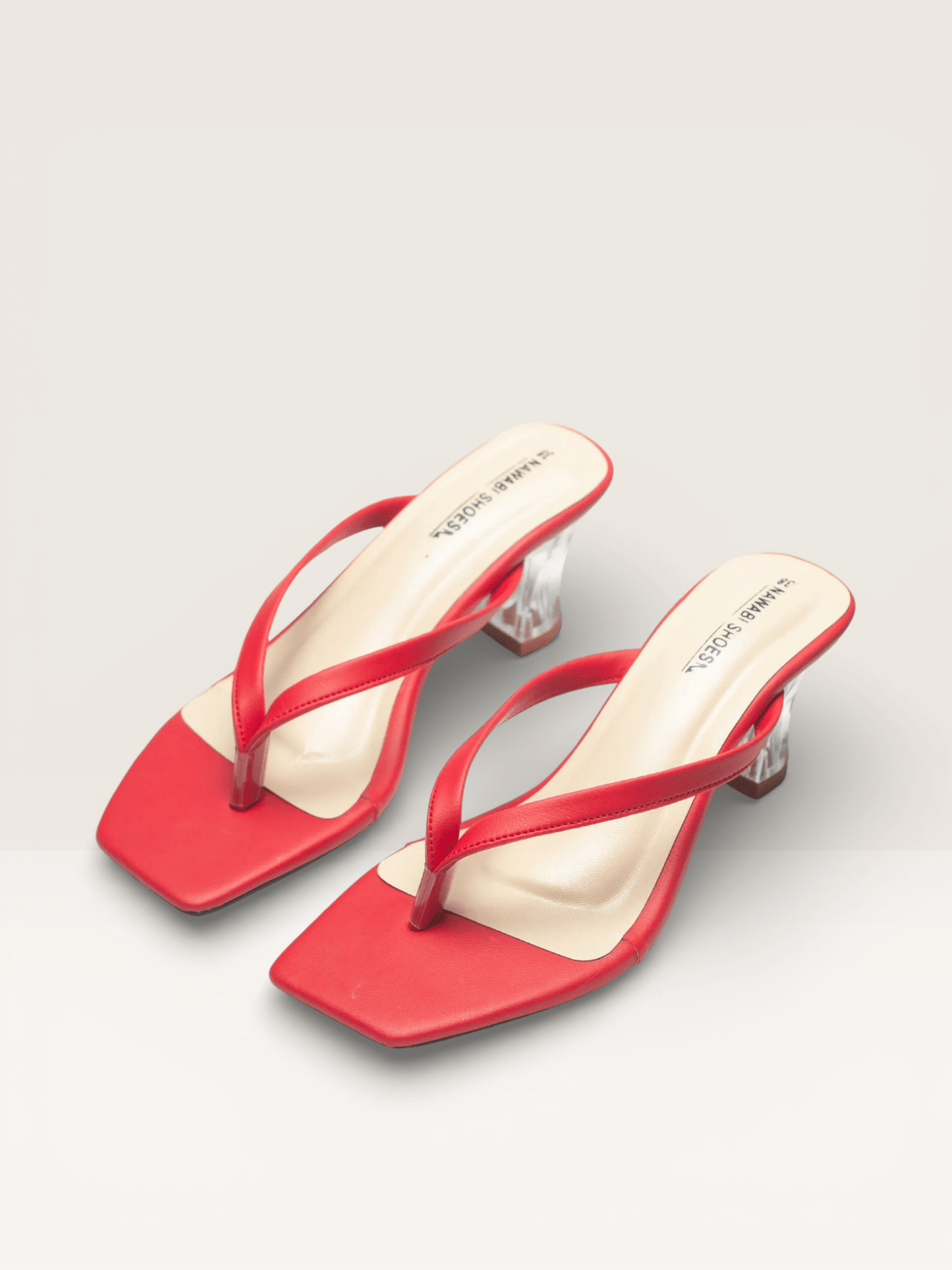 Women's Thong Sandals Transparent Block Heels | Nawabi Shoes BD - Nawabi Shoes BD