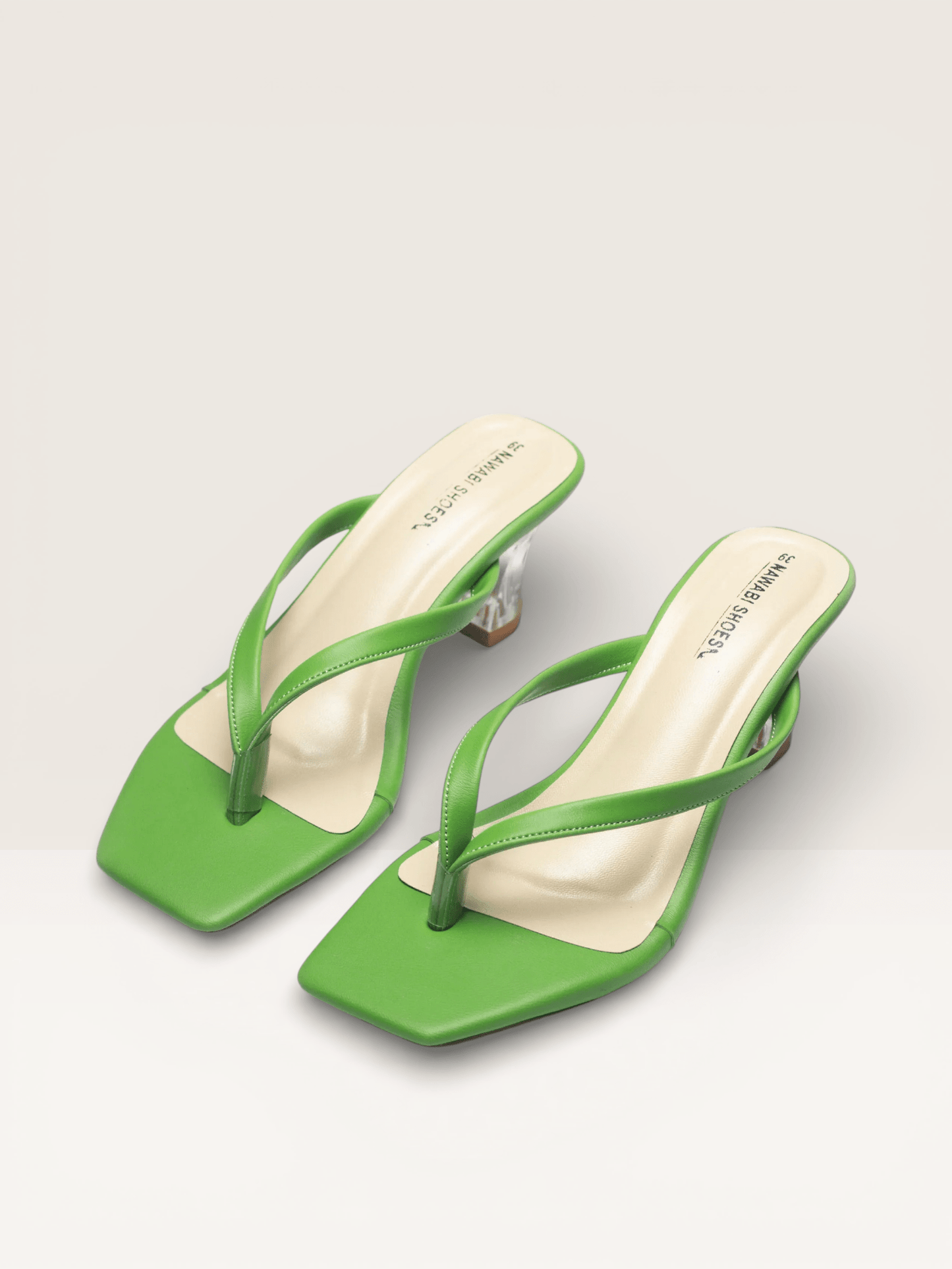 Women's Thong Sandals Transparent Block Heels | Nawabi Shoes BD - Nawabi Shoes BD