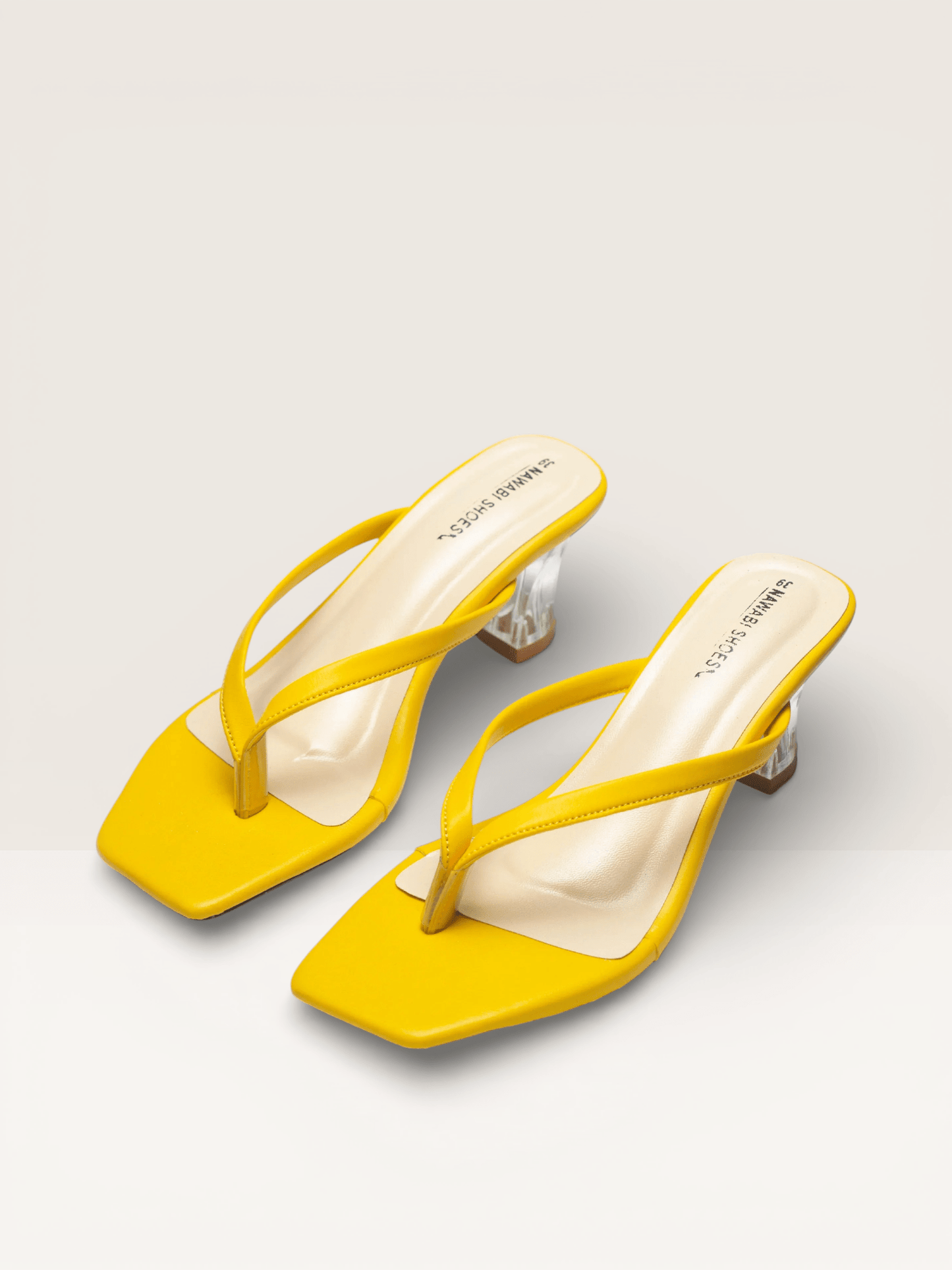 Women's Thong Sandals Transparent Block Heels | Nawabi Shoes BD - Nawabi Shoes BD