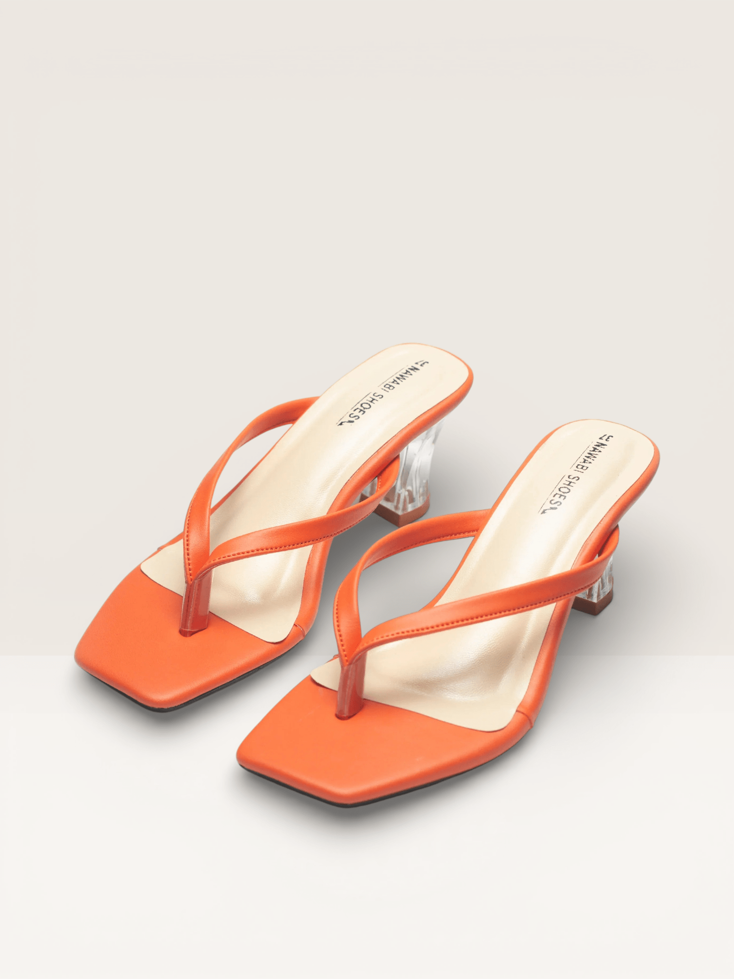 Women's Thong Sandals Transparent Block Heels | Nawabi Shoes BD - Nawabi Shoes BD
