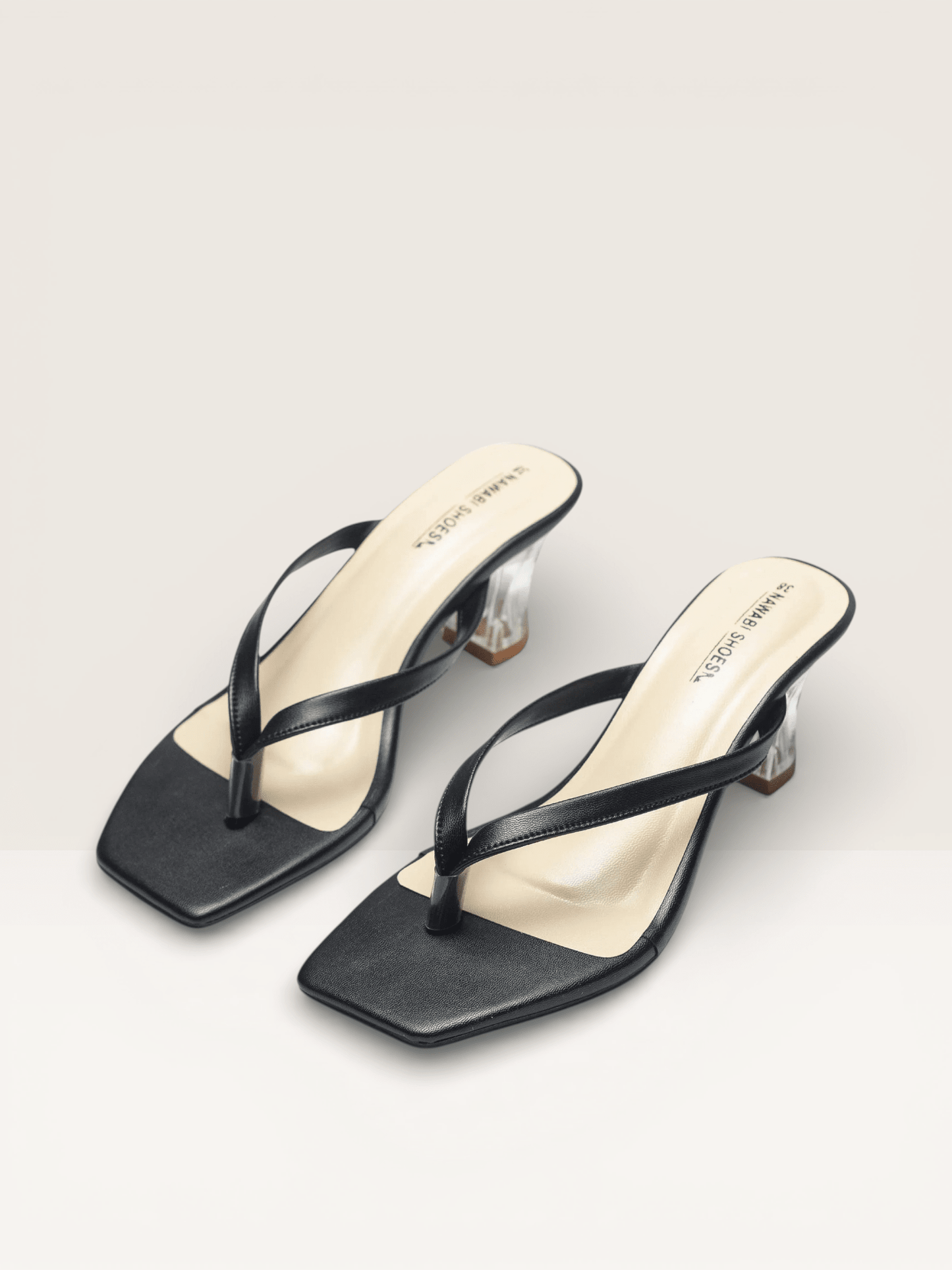 Women's Thong Sandals Transparent Block Heels | Nawabi Shoes BD - Nawabi Shoes BD