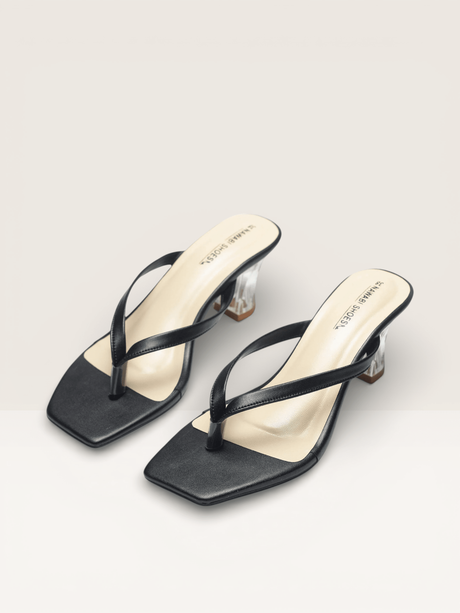 Women's Thong Sandals Transparent Block Heels | Nawabi Shoes BD - Nawabi Shoes BD