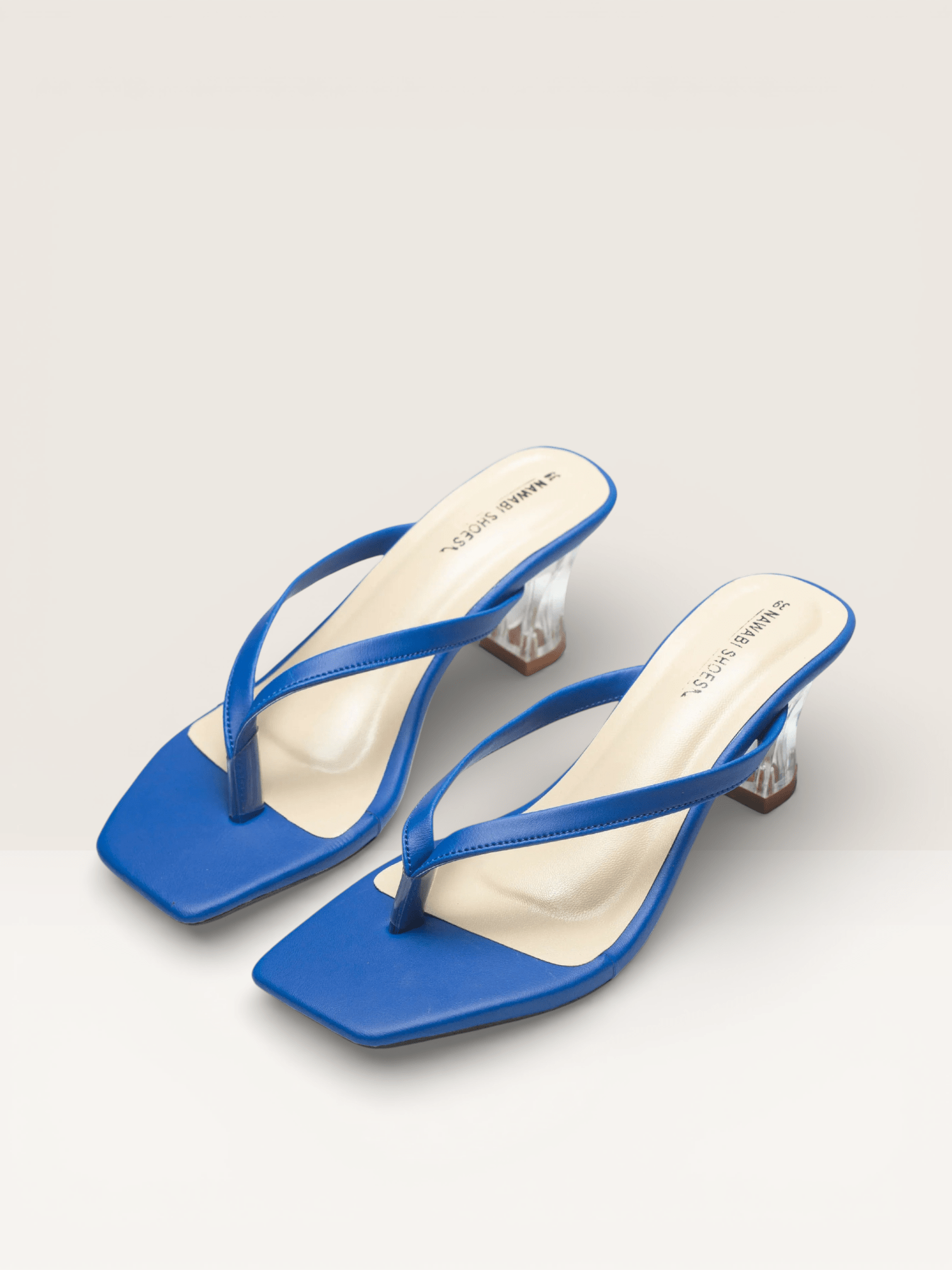 Women's Thong Sandals Transparent Block Heels | Nawabi Shoes BD - Nawabi Shoes BD