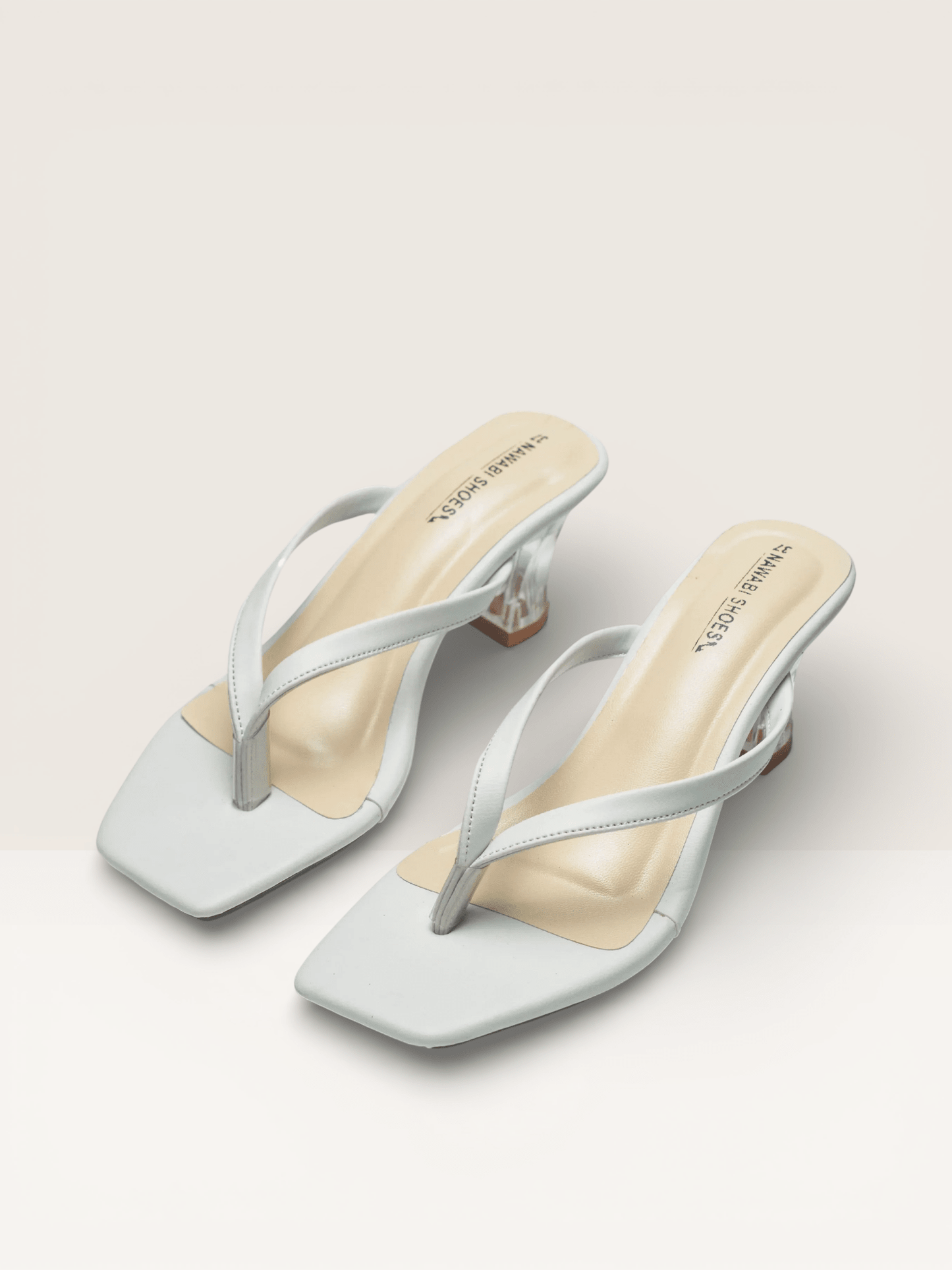 Women's Thong Sandals Transparent Block Heels | Nawabi Shoes BD - Nawabi Shoes BD