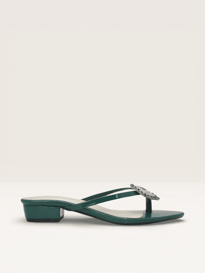 Yellow Sandals with Beaded Teardrop Detail and Block Heel | Nawabi Shoes BD - Nawabi Shoes BD
