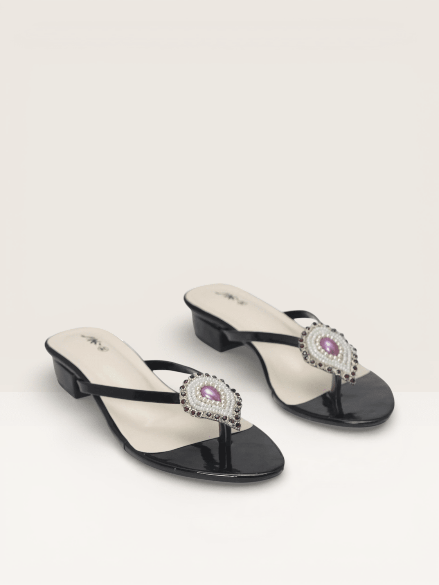 Yellow Sandals with Beaded Teardrop Detail and Block Heel | Nawabi Shoes BD - Nawabi Shoes BD