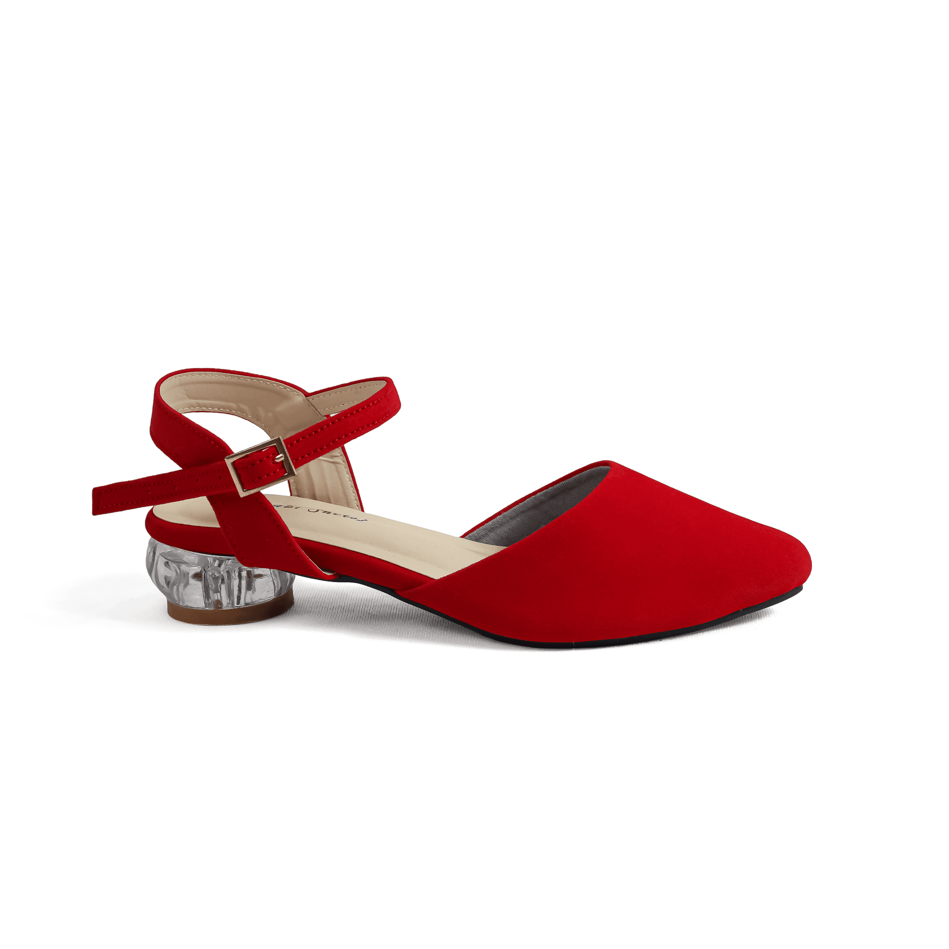 Red Low Kitten Heels-Nawabi Shoes BD